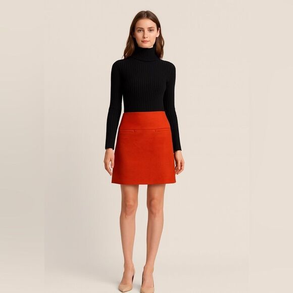 GAP Dresses & Skirts - GAP Women’s Orange Wool Lined Zip Up Mini Skirt Size 4